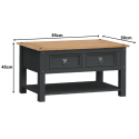 Corona Charcoal 2 Drawer Coffee Table