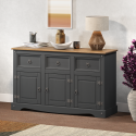 Corona Charcoal 3 Door Sideboard