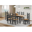 Corona Charcoal Large Extending Dining Table & 6 Chairs