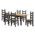 Corona Charcoal Large Extending Dining Table & 6 Chairs