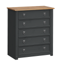 Corona Charcoal Small 5 Drawer Chest