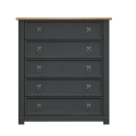 Corona Charcoal Small 5 Drawer Chest