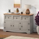 Corona Grey Wax 3 Door Sideboard