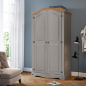 Corona Grey Wax 2 Door Arch Top Wardrobe