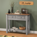 Corona Grey Wax 2 Drawer Console Table