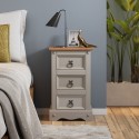 Corona Grey Wax Narrow Bedside