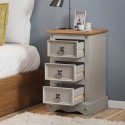 Corona Grey Wax Narrow Bedside