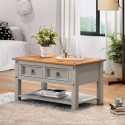 Corona Grey Wax 2 Drawer Coffee Table