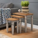 Corona Grey Wax Piccolo Nest of Tables