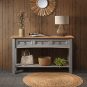 Corona Grey Wax 3 Drawer Console Table