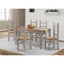 Corona Grey Wax 5'0" Dining Table & 4 Chairs