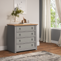 Corona Grey Wax Small 4 Drawer Chest