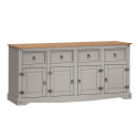 Corona Grey Wax 4 Door Sideboard