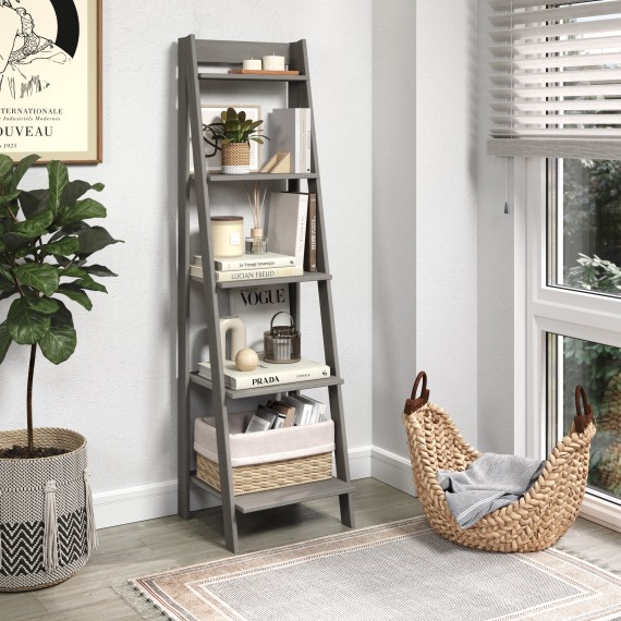 Corona Grey Wax Ladder Bookcase