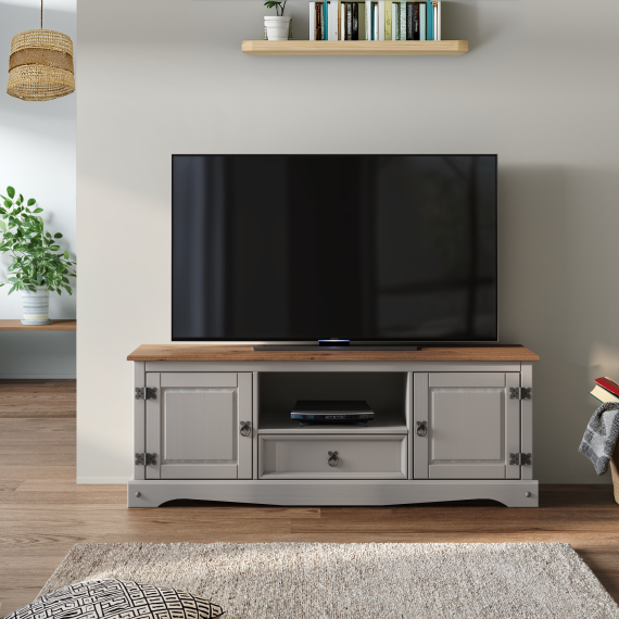 Corona Grey Wax Widescreen TV Unit