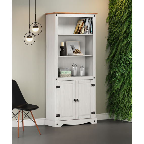 Corona White 2 Door Bookcase