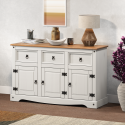 Corona White 3 Door Sideboard