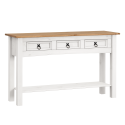 Corona White 3 Drawer Console Table