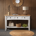 Corona White 3 Drawer Console Table