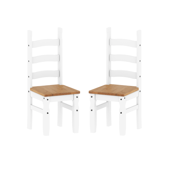 Corona White Pair of Dining Chairs