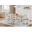 Corona White Large Extending Dining Table & 6 Chairs