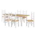 Corona White Large Extending Dining Table & 6 Chairs