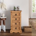 Corona Narrow 4 Drawer Bedside