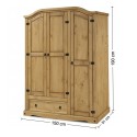 Corona 3 Door 1 Drawer Wardrobe