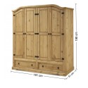 Corona 4 Door 2 Drawer Wardrobe