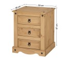 Corona 3 Drawer Bedside Cabinet