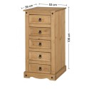 Corona 5 Drawer Narrow Chest