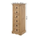 Corona Narrow 6 Drawer Bedside