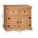 Corona 2 Door 2 Drawer Small Sideboard 