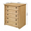 Corona Small 5 Drawer Chest