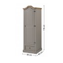 Corona Grey Wax 1 Door 1 Drawer Arch Top Wardrobe