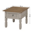 Corona Grey Wax 1 Drawer Lamp Table