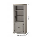 Corona Grey Wax 2 Door Bookcase