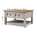 Corona Grey Wax 2 Drawer Coffee Table