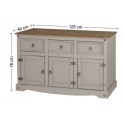 Corona Grey Wax 3 Door Sideboard