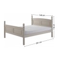 Corona Grey Wax 4'6" High End Bed Frame