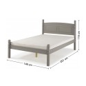 Corona Grey Wax 4'6" Low End Bed Frame