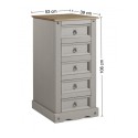 Corona Grey Wax 5 Drawer Narrow Chest