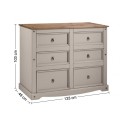 Corona Grey Wax 6 Drawer Wide Chest