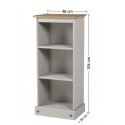 Corona Grey Wax Low Narrow Bookcase