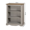 Corona Grey Wax Small Bookcase