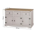 Corona White 3 Door Sideboard