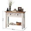 Corona White 2 Drawer Console Table