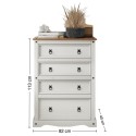 Corona White Compact 4 Drawer Chest