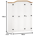 Corona White 3 Door Arch Top Wardrobe