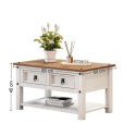 Corona White 2 Drawer Coffee Table